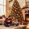 Holiday Gift Tags 12/24/36Pcs Christmas Wooden Ornaments, Santa Claus Red Truck Hanging Decorations with Rope, Reusable Seasonal Decor Xmas