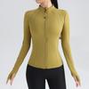 Sports Outdoor Break Fitness Yoga Clothing Zipper Long Sleeve Jacket Stand-Up Neck Running Slim Top Yoga Jacket