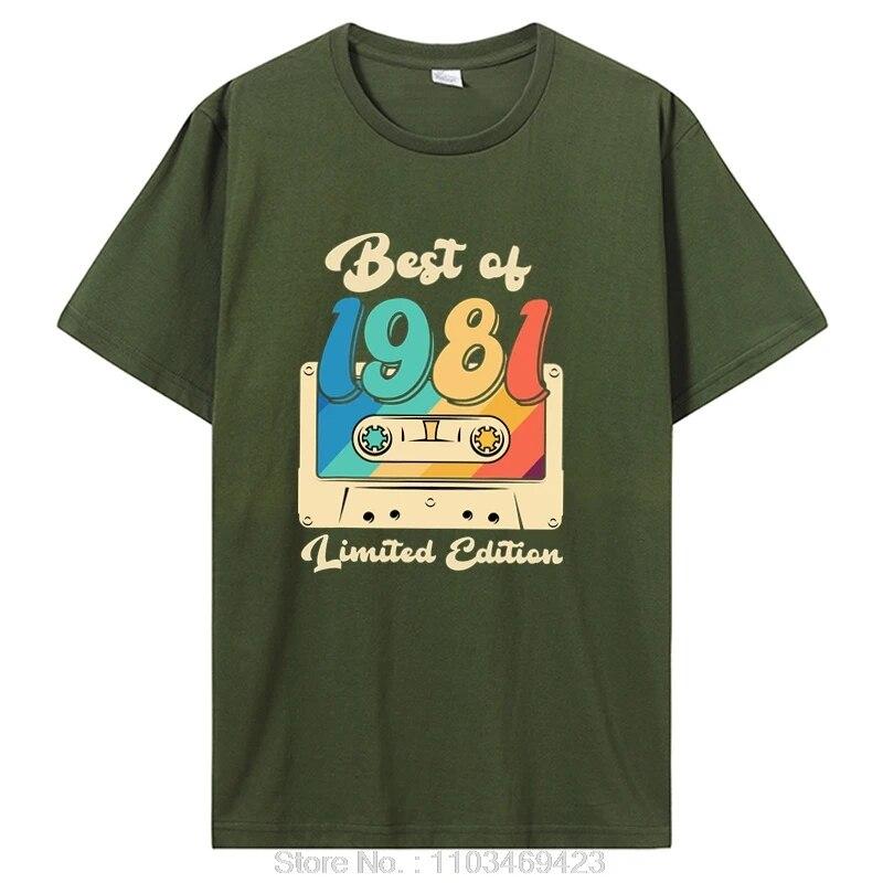 

Ретро Best of 1981 кассета с украшениями на день рождения футболка 80-х годов винтажная футболка старый наряд подарки для папы бестселлер одежда 3XL
