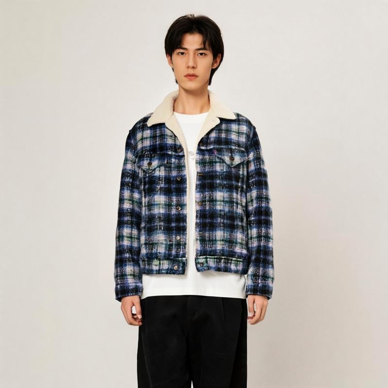 Levis Plaid Loose Fit Long Sleeve Jacket Men jackets Blue 79129-0025