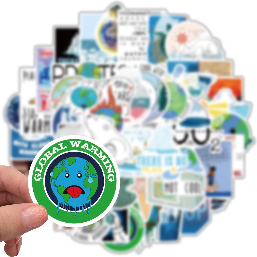 50 Global Climate Change Graffiti Stickers Luggage Trolley Case Notebook Waterproof DIY