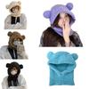 Crochet Bear Ear Balaclava for Y2k Girls Christmas Cosplay Party Photography Hat