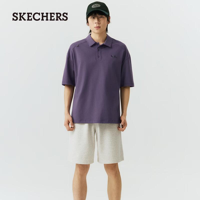 Унисекс хлопковая вязаная футболка-поло с коротким рукавом Skechers L226U030 L