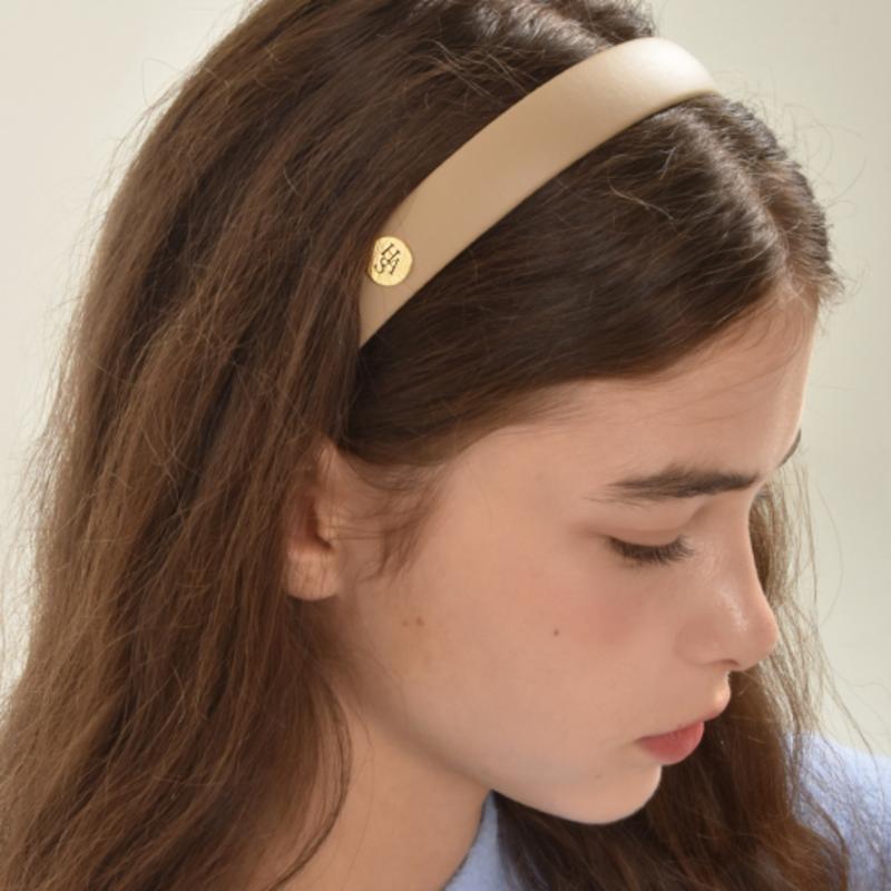 

HAS HB036 Светло-коричневая кожаная повязка для волос с логотипом None