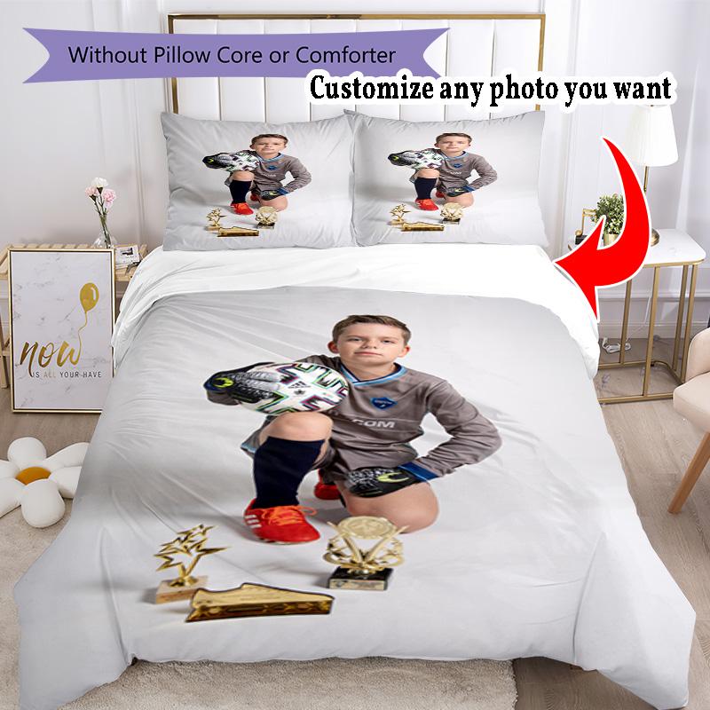 Customize Photos Customize Your Photo Bedding Set Breathable Duvet Cover with Pillowcases Home Decoration Birthday Gift