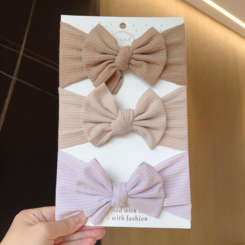 3pcs Baby Girl Bows Headband Newborn Turban Hairband Accessory Kids HairBand Outdoor Toddler Children HeadWrap Hair Accessories