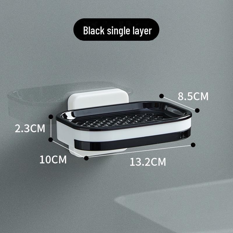 Premium Wall-Mounted Traceless Drainage Double-Layer Soap Rack