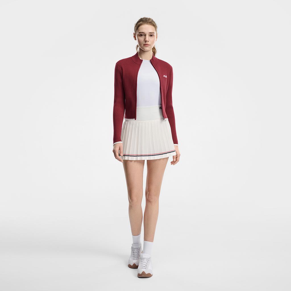 Fila Tennis Fashion Classic Simple Retro Sports Casual Comfortable Versatile Slim Knit Cardigan Women Outerwear Misty-Rose A11W613406FRD