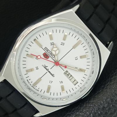JAPAN VINTAGE REFURBISHED SEIKO 5 AUTOMATIC 6309A MENS WHITE WATCH A442897-1