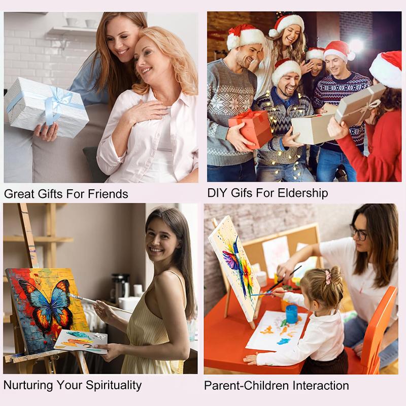 Framed Paint By Numbers Kit For Adults Beginner & Kids Ages 8-12, Easy Flower Paint By Numbers With Frame