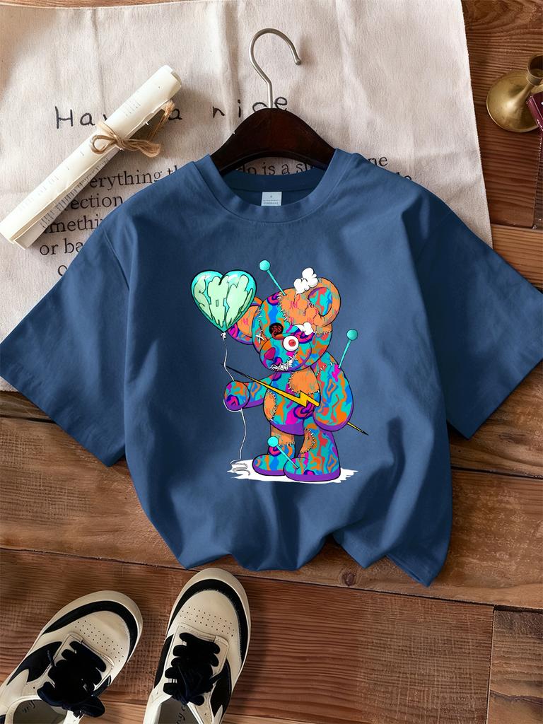 Kawaii Ok Cartoon Bear Graphic Printed TShirts Women Casual Short Sleeve Tops Soft Loose T Shirt Summer ONeck Womans Clothes