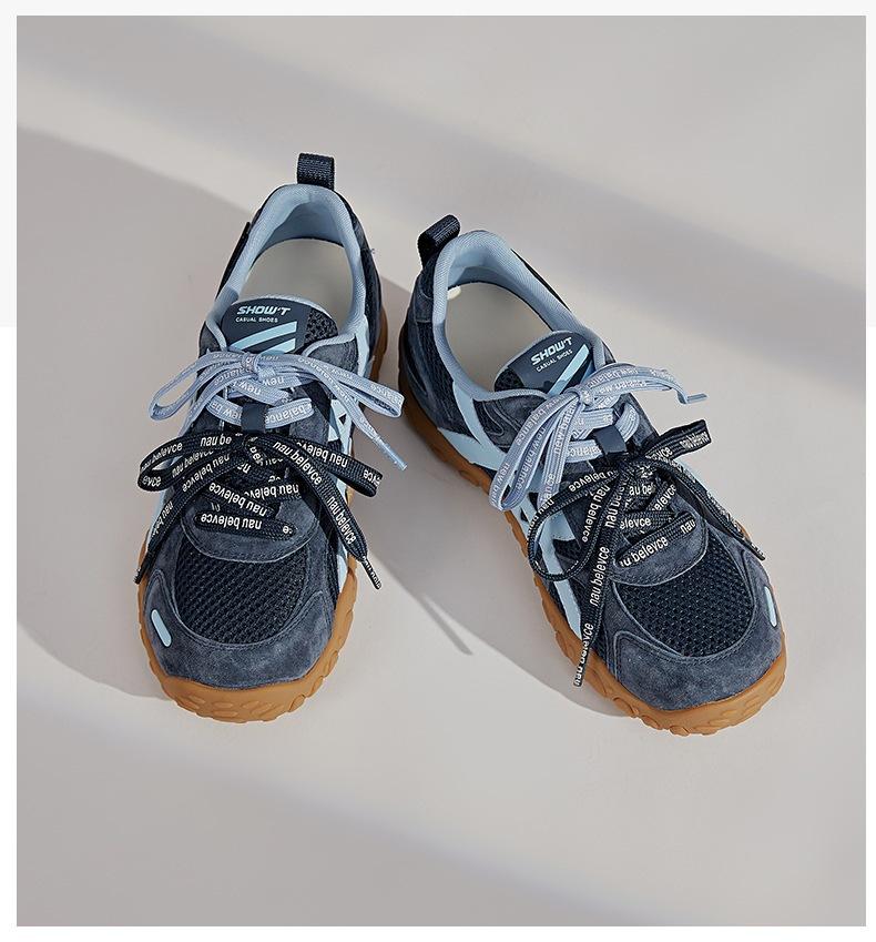 Dexun shoes women's 2025 new versatile huge good-looking inner height increase blue retro sports casual Forrest Gump shoes women's shoes