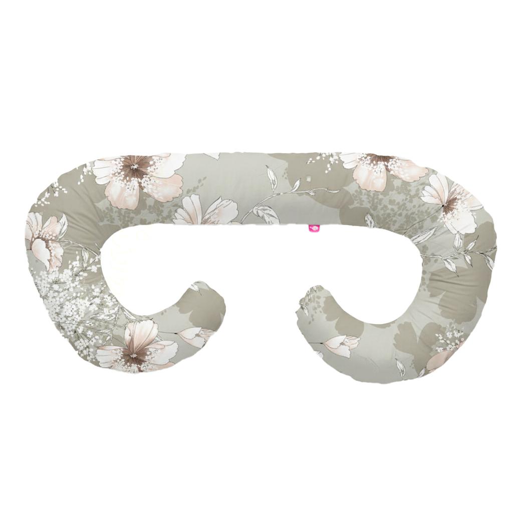 Type C Pregnancy Pillow for Side Sleeping and Breastfeeding - Hibiscus