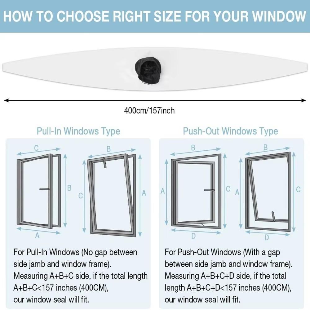 Double Opening Portable Air Conditioner Window Seal Window Vent Kit  For Push Up Windows