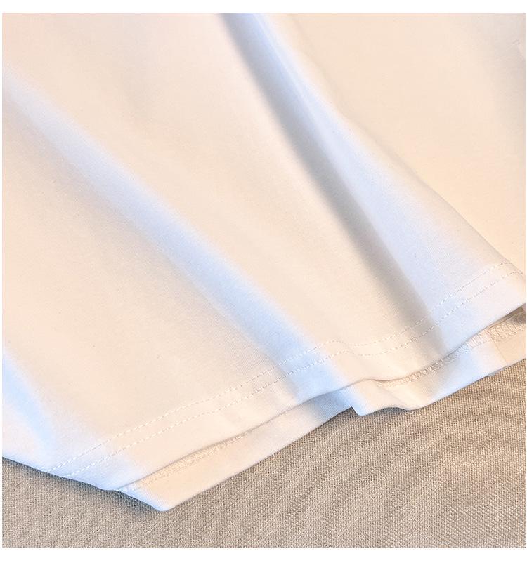 Plus Size Loose Fit Mid-Length Round Neck Short-Sleeve T-Shirt for Women