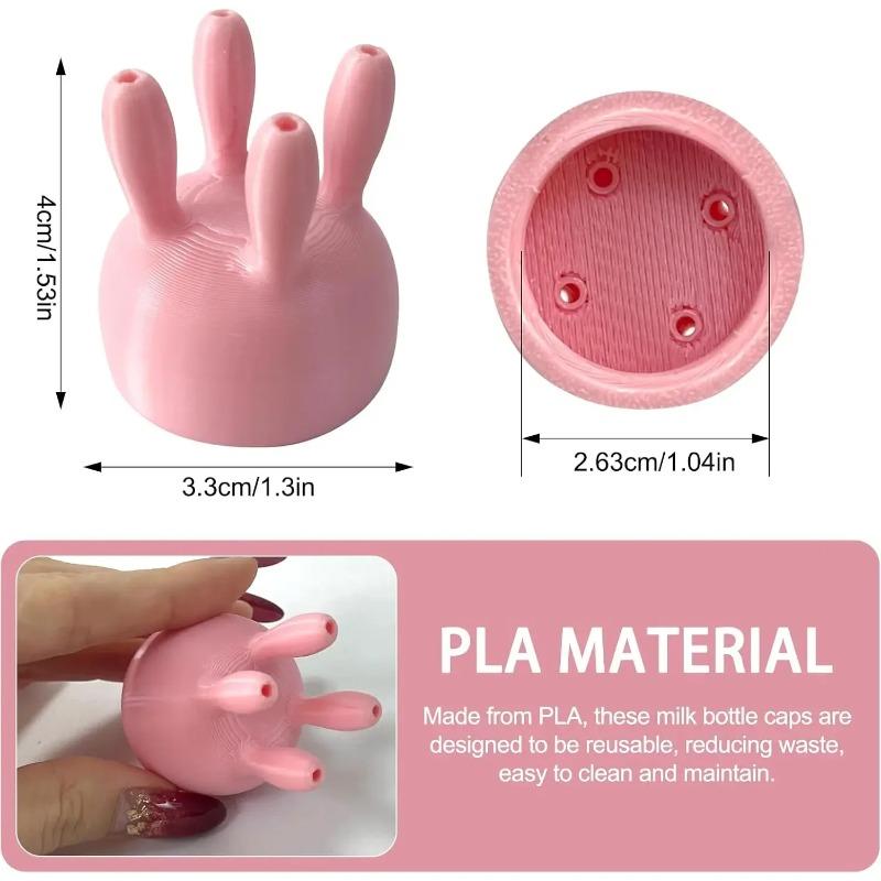 Funny Cartoon Milk Cap Animal Face Pour Spout Cover Leak Proof Dustproof Diverter for Kids Breakfast Snack Time Cute Accessory