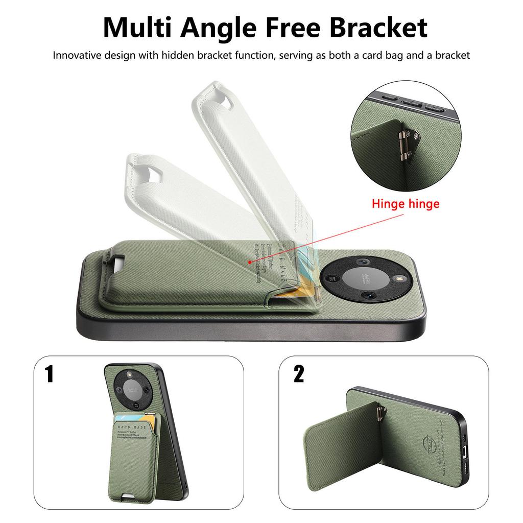 Phone Case For Honor Magic8 Lite 5G / X9d 5G / X70 5G Cloth Texture Leather + PC + TPU Cover with Card Holder Kickstand