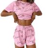 New Spring Summer  Fashion Casual Home Clothes Y2K 2-Piece Set Women's Outfit