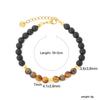 Minimalist Oval Tiger's Eye Stone Freshwater Pearl Bracelet Stainless Steel Gold-Plated Bohemian Bracelet Jewelry for Women