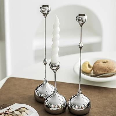 Creative Water Drop Candlestick Candelabrum Candle Holder Gold Geometric Candle Holder Desktop Storage Wedding Centerpieces