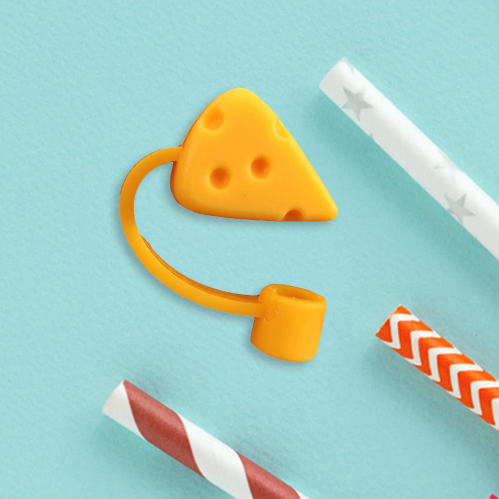 Cute Straw Sealing Covers Cartoon Silicone Straw Dustproof Tops Reusable for 6-8mm Washable Exquisite Gifts Cup Accessories