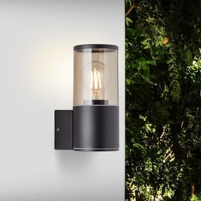 SERGIORO Outdoor Wall Light - BRILLIANT - Aluminum/Plastic - Frosted Black - E27 20W - IP44