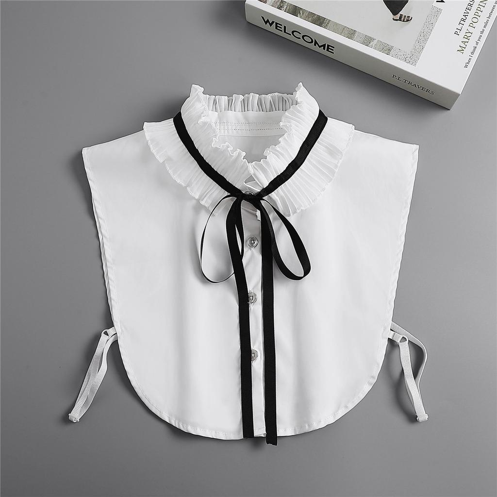 Hollow Lace Chiffon Doll Cotton Fake Collar Blouse Sweater Detachable Shirt Collar False Collar Lapel Women Top Collars Decor