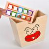 Color and expression matching games - wooden sensory training toys for fine motor skills, hand-eye coordination, including puzzle cards