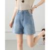 TERRE BLEUE Women's High-Waisted Denim Shorts