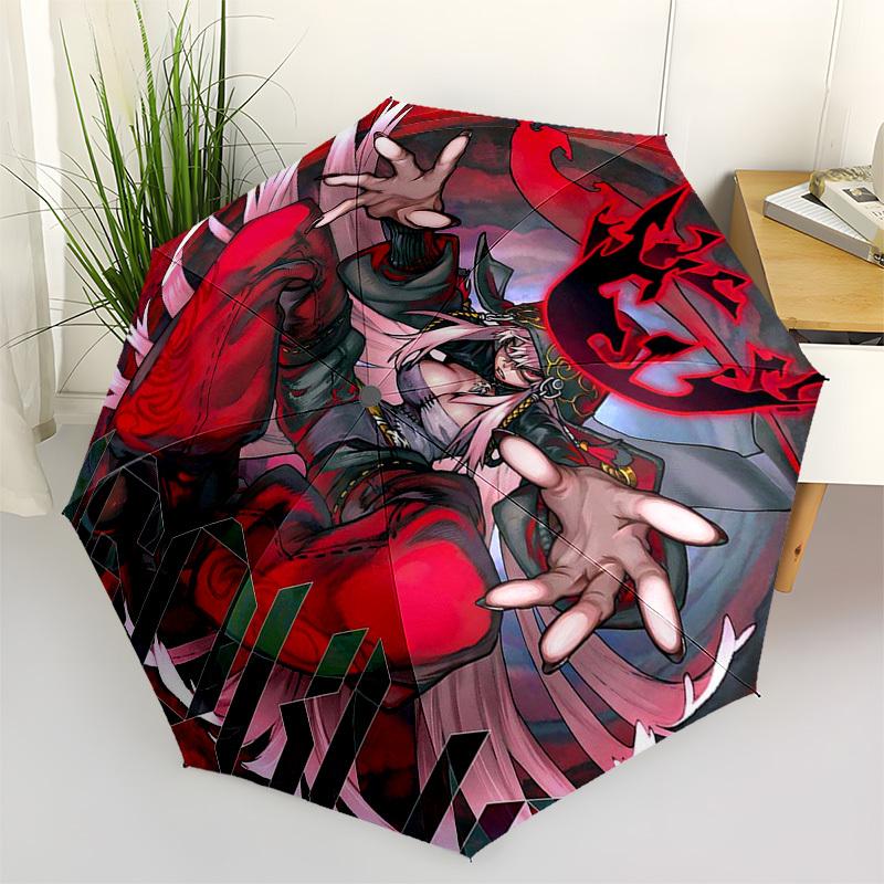 

1pc Yokai Design Outdoor Umbrella - Automatic Opening/Closing, Portable 3-Fold Design, 8-Bone Iron Frame, Perfect Gift for Fans, Travelers, Daily