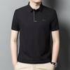 Summer New Young and Middle-Aged Men's Clothing Solid Color Polo Collar Simple Casual Seamless Comfort Short-Sleeved Polo Shirt