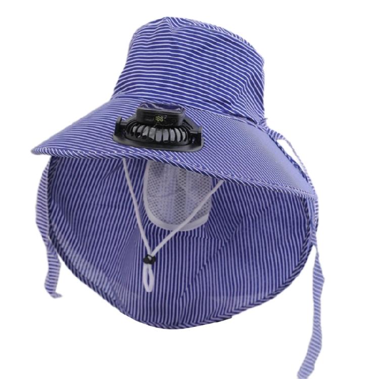 

USB Chargeable Fan Hat With Cooling Fan And Adjustable Wind Speed Neckflap Fishing Hat For Women Men Outdoor Use синій