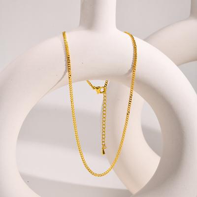 14K Gold Color Stainless Steel Milled Chain Necklace Flat Chain Necklaces For Women Girl Fashion Choker Jewelry Birthday Gift