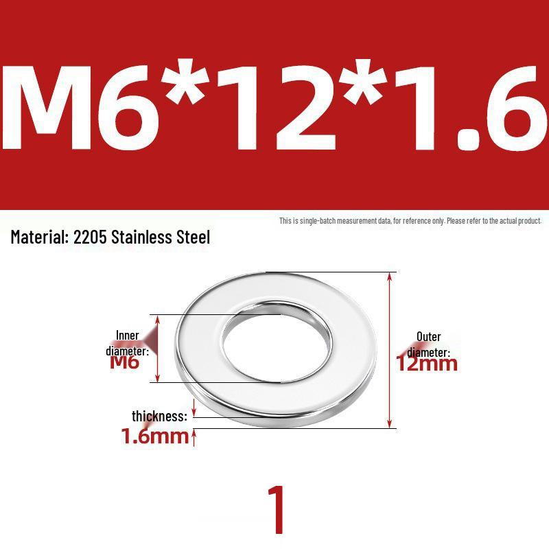 High-Strength 2205 Duplex Stainless Steel Flat Washer, Grade 8.8, DIN125 Standard for M6-M36 Screws
