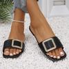 Summer Women Slippers Shoes Summer Buckle Peep Toe Sandals Flat Designer Shoes Woman Sexy Flat Slippers Slides Women