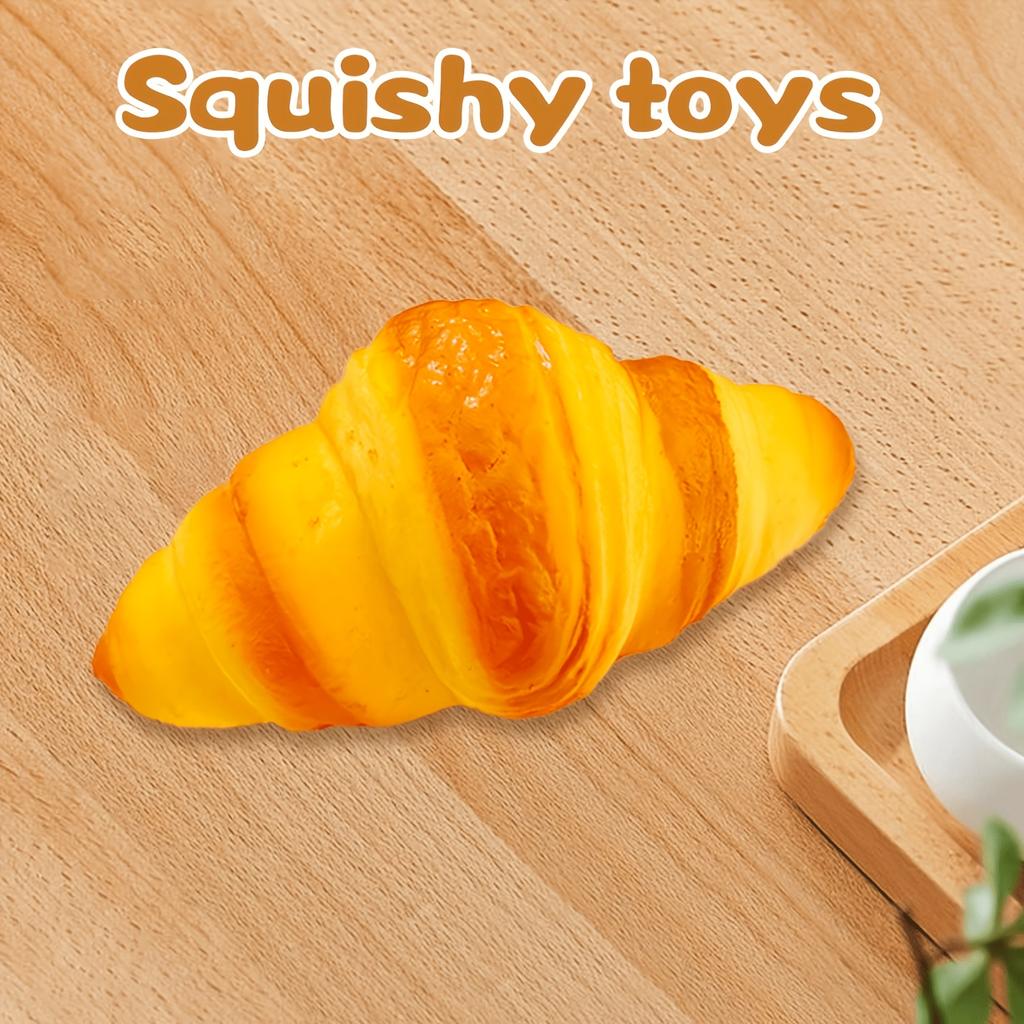 1pc Croissant Squishy Toy, Slow Rising Bread Shape Stress Reliever, Soft Cute Relaxing Food Toy for Gift Bag