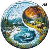 Non-Toxic Aurora Christmas Eve Wooden Jigsaw Puzzle Wood Jigsaw For Adult Kids Round Landscape Exclusive Design Festival Gift Toys
