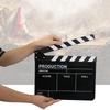 Acrylic Director Scene Clapperboard TV Movie Action Board Film Cut Prop with Pen (Black)