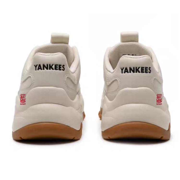 MLB Big Ball Chunky Slip Resistant Abrasion Resistant Low top Chunky Sneakers Unisex Beige 3ASHC104N-50BGL(Team181-)