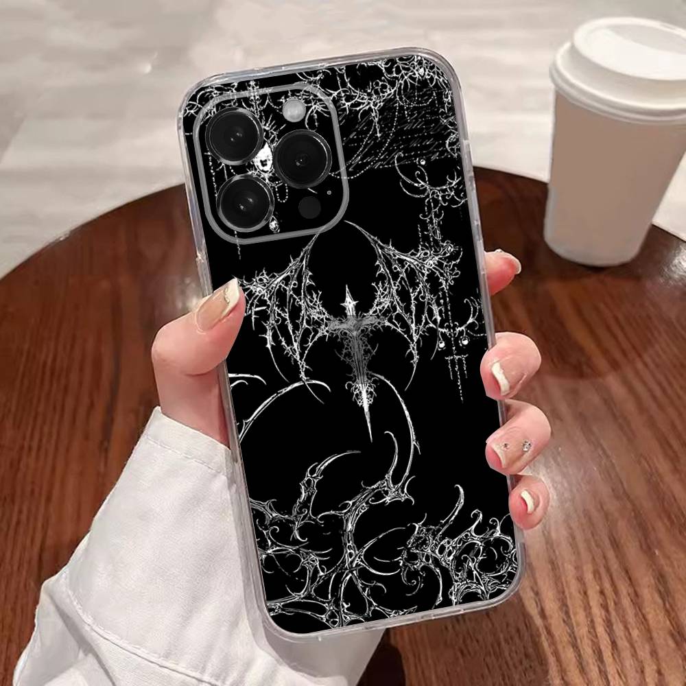 

Готична кокетка кіберсигілізм Чохол для телефону Для iPhone 16,15,14,13,12,11 Plus,Pro,Max,XR,XS,Plus,E,SE4,Mini Прозорий чохол iPhone11