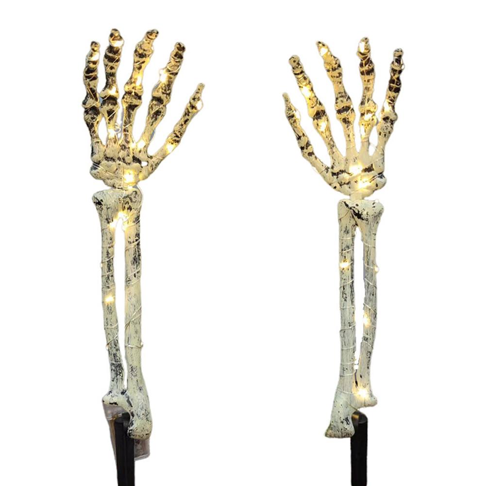 

Halloween Glowing Skull Hands Lamp Outdoor Led Garden Lawn Lights Horror Props For Halloween Decor as shown #1