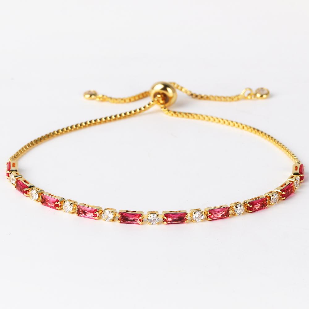 Luxury Rainbow Iced Out Zircon Tennis CZ Bracelet Women's Stretch Adjustable Bracelet Hippie Fashion Accessories Jewelry Gifts