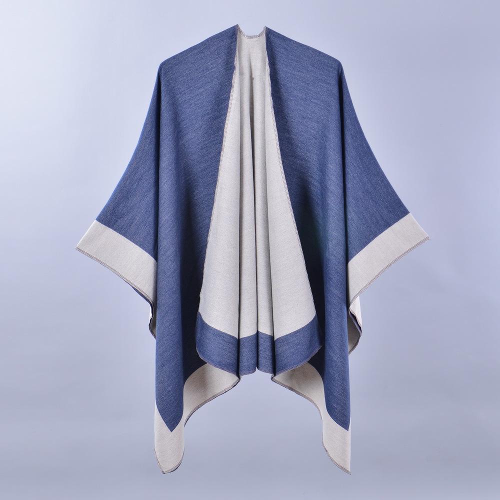 Women's Versatile Solid Color Spring Scarf Shawl - Imitation Cashmere Poncho for All Seasons