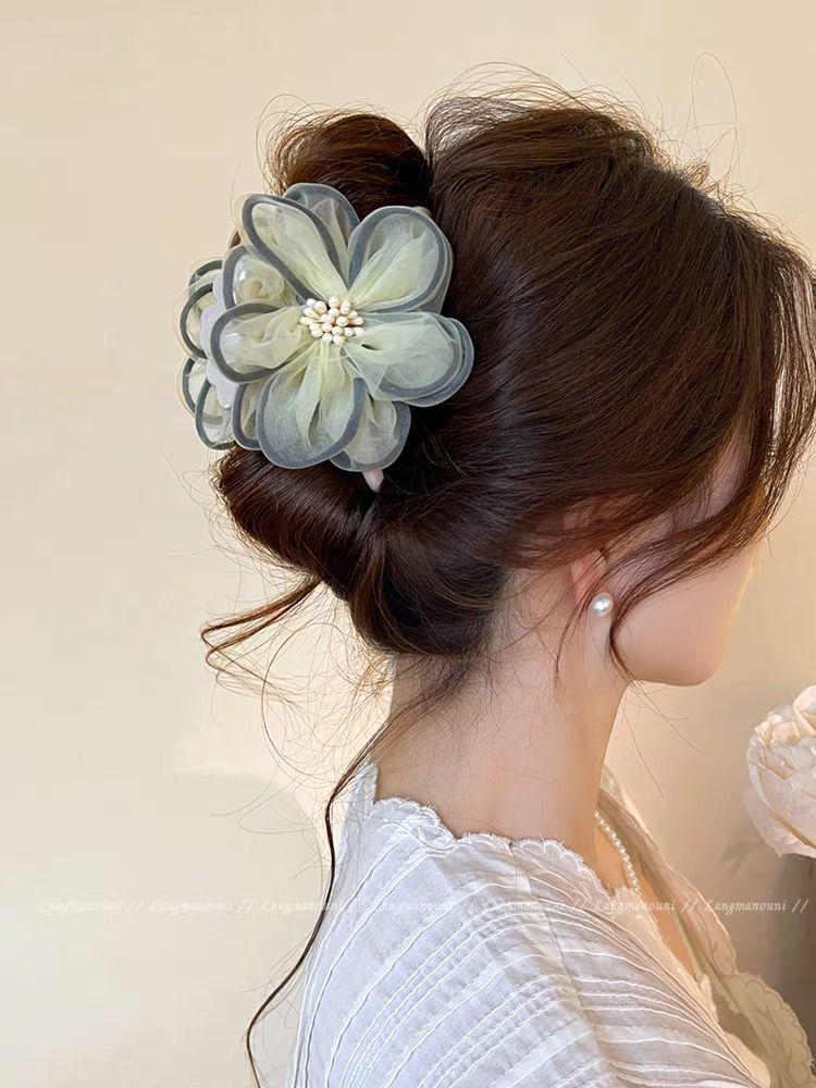 2025 Šik Květinová Spona do Vlasů ze Síťoviny pro Ženy