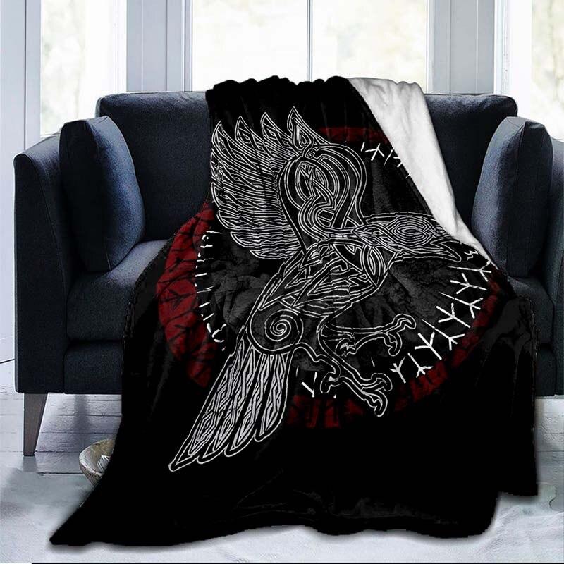 The Vikings Ancient Scandinavian Norse Runes Axes 3D Soft Throw Blanket  Lightweight Flannel Blanket