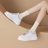 3233 small size leather little white shoes women's color matching platform student shoes women's platform lace-up casual shoes women