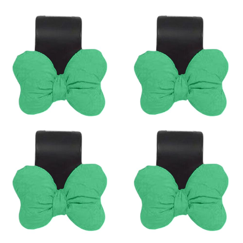 

4 шт. автомобильный подголовник для сиденья Hunger Bow Tie Design Hooks автомобильный подголовник пальто Bow Tie Hooks для одежды пальто сумок шляп кошельков зелёный