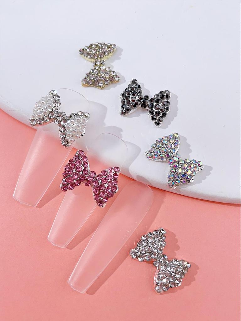 12pcs Glitter Bow Nail Art Decoration Supplies - Nail Art Jewelry Women's Nail Art Decoration Supplies Show the Charm of Women's Nail Art
