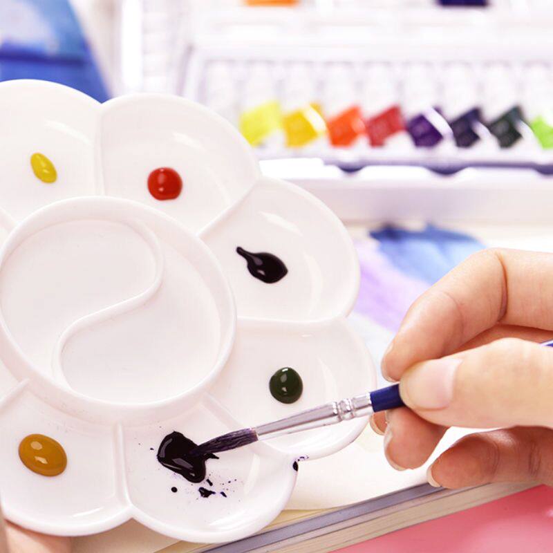 Mini Flower-Shaped Plastic Palette Color Palette Plum Blossom Painting Acrylic Teaching Incentive Supplies Student Rewards TMZ