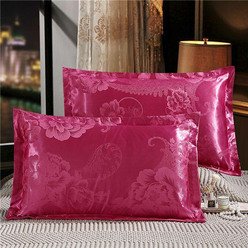 2PCS Europejski styl luksusowe żakardowe koperty poszewki na poduszki 48x74cm Poszewka na poduszkę dla dorosłych Poszewka na poduszkę dekoracyjna satynowa poszewka na poduszkę